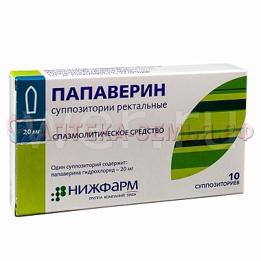 Папаверина г/хл супп рект 20мг №10